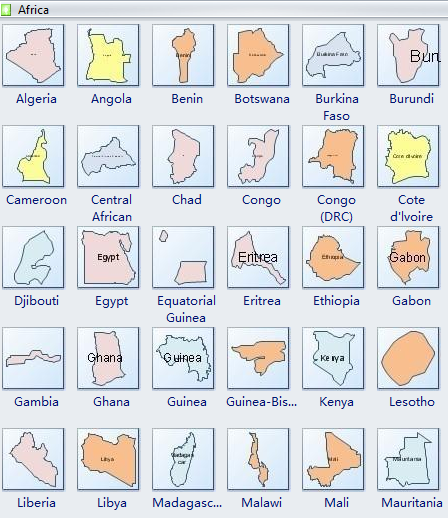 geo map africa shapes